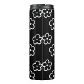 Schwarz-Weiß-Blume Thermosbecher (Rückseite)