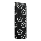 Schwarz-Weiß-Blume Thermosbecher (Nach rechts gedreht)