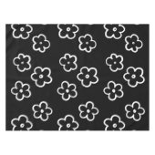 Schwarz-Weiß-Blume Tischdecke (Vorderseite (Horizontal))