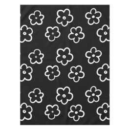 Schwarz-Weiß-Blume Tischdecke