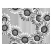 Schwarz-Weiß-Blume Tischdecke (Vorderseite (Horizontal))