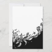 Schwarz-Weiß-Blume, Typografie-Engagement-Partei Einladung (Rückseite)