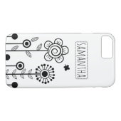 Schwarz-Weiß-Blume und Blumenbezeichnungen Case-Mate iPhone Hülle (Rückseite (Horizontal))