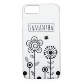 Schwarz-Weiß-Blume und Blumenbezeichnungen Case-Mate iPhone Hülle (Rückseite)