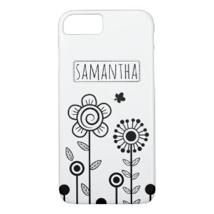 Schwarz-Weiß-Blume und Blumenbezeichnungen Case-Mate iPhone Hülle
