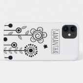 Schwarz-Weiß-Blume und Blumenbezeichnungen Case-Mate iPhone Hülle (Rückseite (Horizontal))