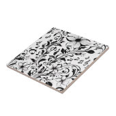 Schwarz-Weiß-Blume und Musikhinweise Fliese (Seite)