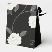 Schwarz-Weiß-Blume und Roter Glitzer Geschenkschachtel (Rückseite)