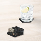 Schwarz-Weiß-Blume Untersetzer (Vor Ort)