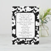 Schwarz-Weiß-Blume Vow Erneuerung Einladung (Stehend Vorderseite)
