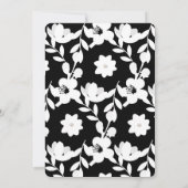 Schwarz-Weiß-Blume Vow Erneuerung Einladung (Rückseite)