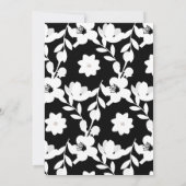 Schwarz-Weiß-Blume-Vow-Renewal-Hochzeit Einladung (Rückseite)