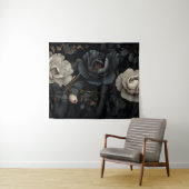 Schwarz-Weiß-Blume Wandteppich (Beispiel (Horizontal))