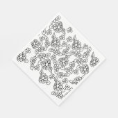 Schwarz-Weiß-Blume zeichnend Serviette (Ecke)