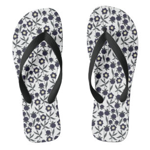 Schwarz-Weiß-Blumen Badesandalen