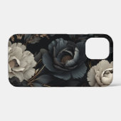 Schwarz-Weiß-Blumen Case-Mate iPhone Hülle (Rückseite (Horizontal))