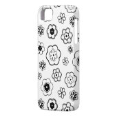 Schwarz-Weiß-Blumen Case-Mate iPhone Hülle (Rückseite Links)