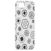 Schwarz-Weiß-Blumen Case-Mate iPhone Hülle (Rückseite/rechts)
