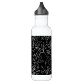 Schwarz-Weiß-Blumen Edelstahlflasche (Links)