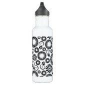Schwarz-Weiß-Blumen Edelstahlflasche (Rechts)