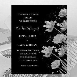 Schwarz-Weiß-Blumen Elegante Einfache Hochzeit