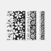 Schwarz-Weiß-Blumen Fleecedecke (Vorderseite (Horizontal))