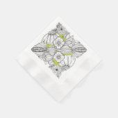 Schwarz-Weiß-Blumen-Gekritzel-Papier-Serviette Serviette (Ecke)