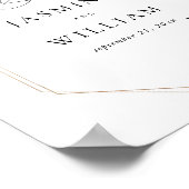 Schwarz-Weiß-Blumen-Hochzeit Begrüßung Zeichen 2 Poster (Ecke)