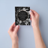 Schwarz-Weiß-Blumen-Hochzeitsempfang Flyer (Gruppe)