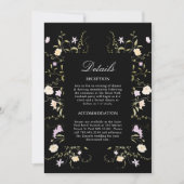 Schwarz-Weiß-Blumen-Hochzeitskarte Einladung (Vorderseite)