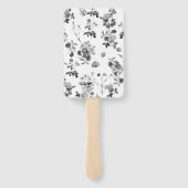 Schwarz-Weiß-Blumen-Hochzeitsprogramm Fächer (Rückseite)