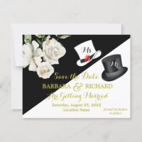 Schwarz-Weiß-Blumen-Hochzeitstag im Budget Gerette