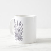 Schwarz-Weiß-Blumen Kaffeetasse (Vorderseite Links)