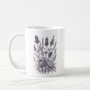 Schwarz-Weiß-Blumen Kaffeetasse