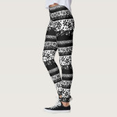 Schwarz-Weiß-Blumen Leggings (Links)