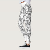 Schwarz-Weiß-Blumen Leggings (Links)