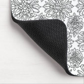 Schwarz-Weiß-Blumen-Linie Art Mousepad (Ecke)