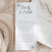 Schwarz-Weiß-Blumen-Linie Kunst Hochzeit Menükarte