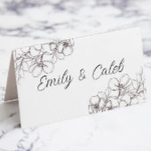 Schwarz-Weiß-Blumen-Platzkarte Platzkarte