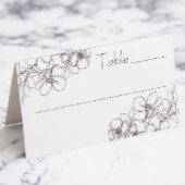 Schwarz-Weiß-Blumen-Platzkarte Platzkarte
