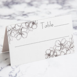 Schwarz-Weiß-Blumen-Platzkarte Platzkarte