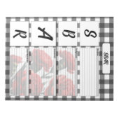 Schwarz-Weiß-Blumen-SBAR-Vorlage Notizblock (Vorderseite)