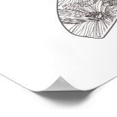 Schwarz-Weiß-Blumen Schönheit Giro del Malcantone  Poster (Ecke)