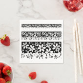 Schwarz-Weiß-Blumen Serviette (Beispiel)