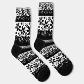 Schwarz-Weiß-Blumen Socken (Rechts)