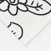 Schwarz-Weiß-Blumen zeichnend Fleecedecke (Ecke)