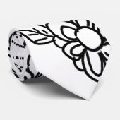 Schwarz-Weiß-Blumen zeichnend Krawatte (Gerollt)