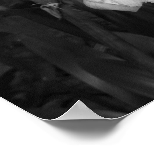 Schwarz-Weiß-Blumenbild Poster (Ecke)