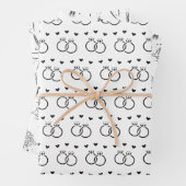 Schwarz-Weiß-Blumenbrücke/Polterabend Geschenkpapier Set (Beispiel)