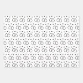 Schwarz-Weiß-Blumenbrücke/Polterabend Geschenkpapier Set (Vorderseite)